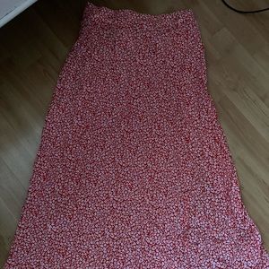 Red midi skirt